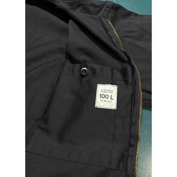 VTG 1991 French Police Dog Handler Bomber Jacket J. Veyrier Black 100L DMC Zip - Picture 3 of 16